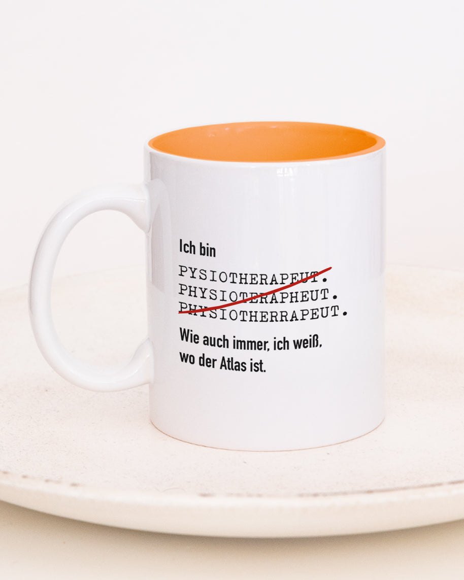 Ich bin Physiotherapeut/in - Tasse Physiotherapeut Orange Tasse Lieblingskollegen®