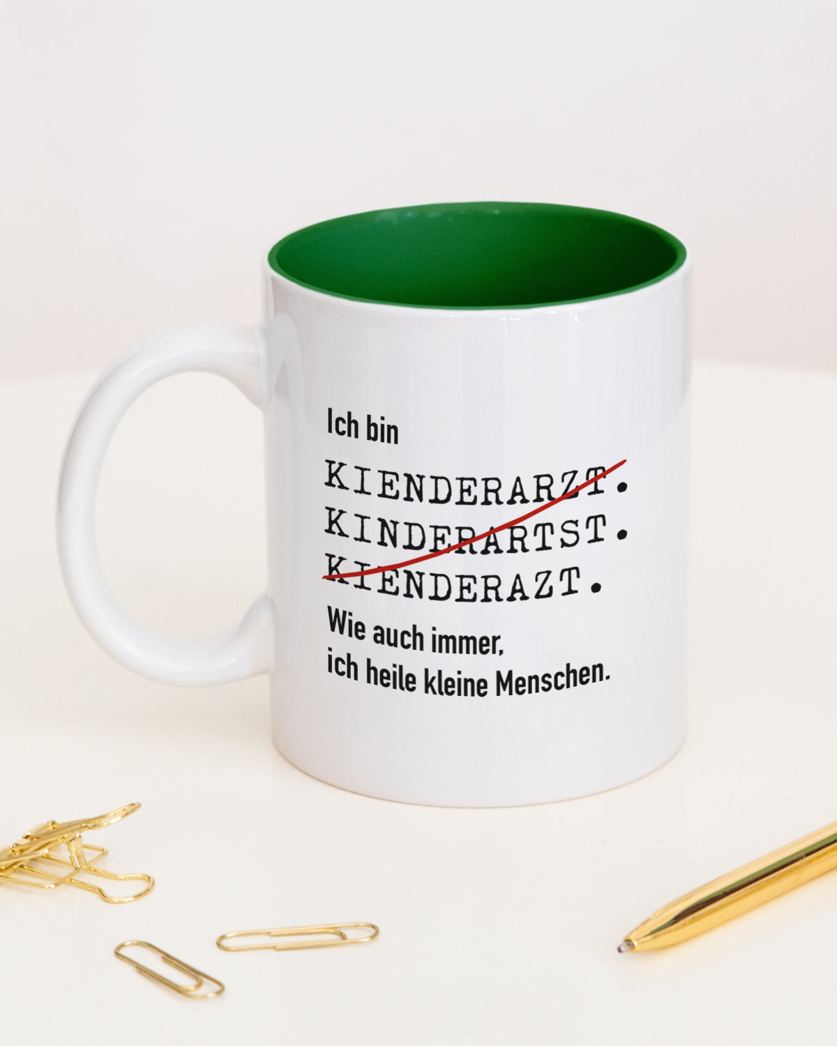Ich bin Kinderarzt/Kinderärztin- Tasse Kinderarzt Dunkelgrün Tasse Lieblingskollegen®