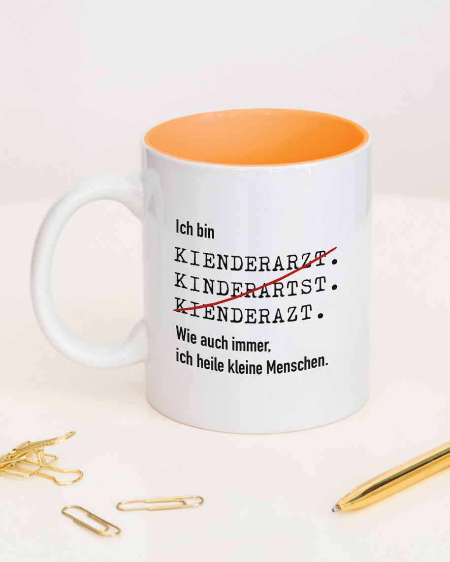 Ich bin Kinderarzt/Kinderärztin- Tasse Kinderarzt Orange Tasse Lieblingskollegen®