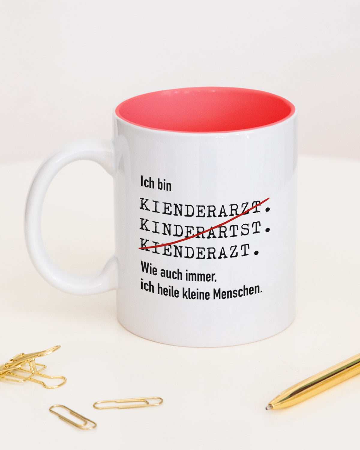 Ich bin Kinderarzt/Kinderärztin- Tasse Kinderarzt Rot Tasse Lieblingskollegen®