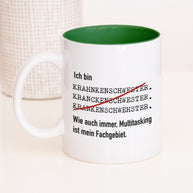 Tasse mit Spruch, Tasse mit Aufdruck, ich bin Krankenschwester, Kollegin Kollege, Mitarbeiterin Mitarbeiter, Chefin Chef, Geschenk für Kollegin oder Kollege, dunkelgrün