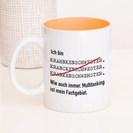 Tasse mit Spruch, Tasse mit Aufdruck, ich bin Krankenschwester, Kollegin Kollege, Mitarbeiterin Mitarbeiter, Chefin Chef, Geschenk für Kollegin oder Kollege, orange
