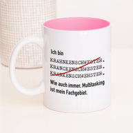 Tasse mit Spruch, Tasse mit Aufdruck, ich bin Krankenschwester, Kollegin Kollege, Mitarbeiterin Mitarbeiter, Chefin Chef, Geschenk für Kollegin oder Kollege, rosa