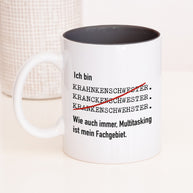 Tasse mit Spruch, Tasse mit Aufdruck, ich bin Krankenschwester, Kollegin Kollege, Mitarbeiterin Mitarbeiter, Chefin Chef, Geschenk für Kollegin oder Kollege, schwarz