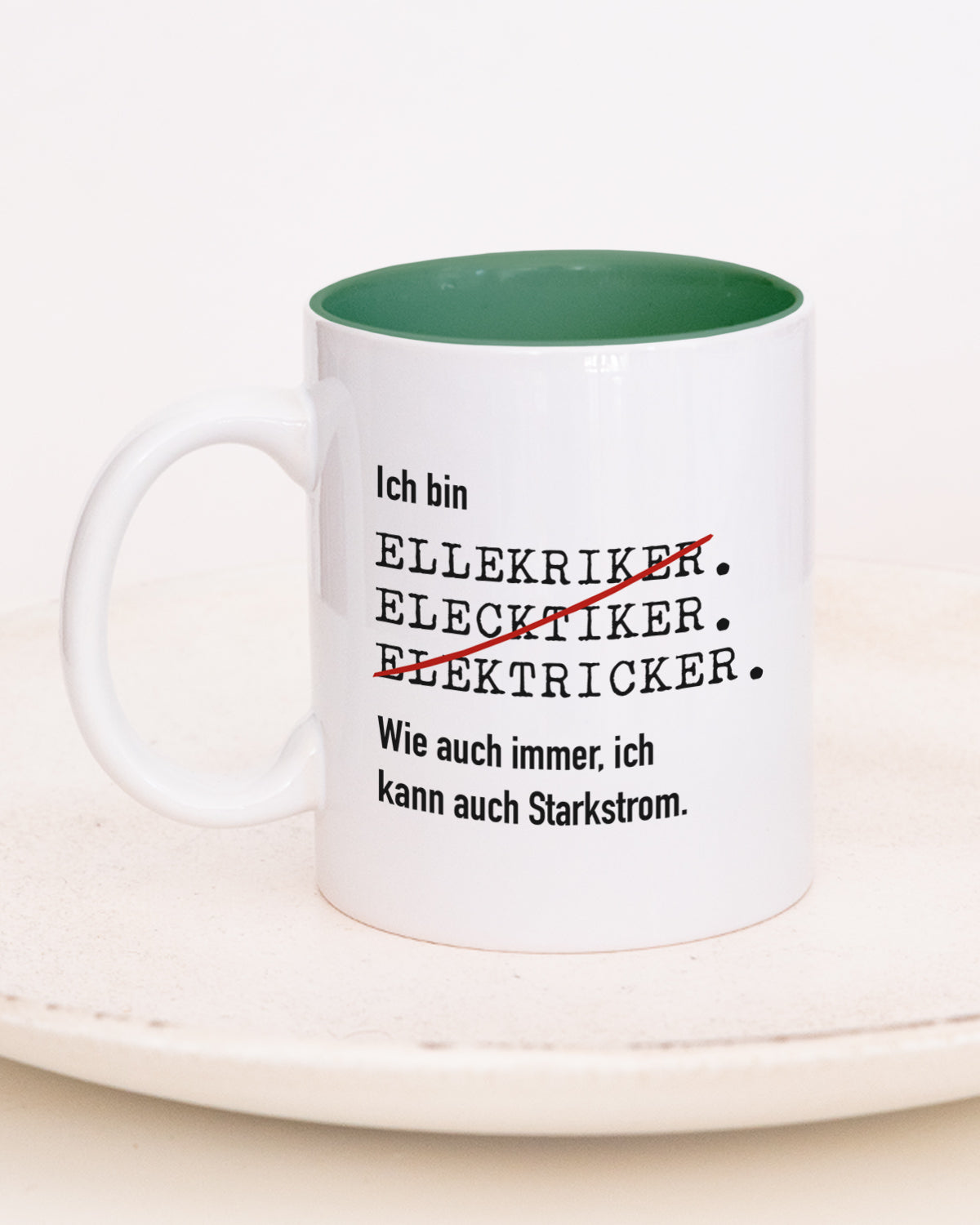 Ich bin Elektriker/in - Tasse Elektriker Dunkelgrün Tasse Lieblingskollegen®