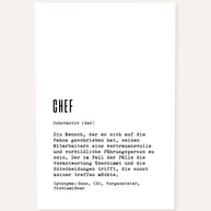 Dudeneintrag Chef - personalisierbares Poster