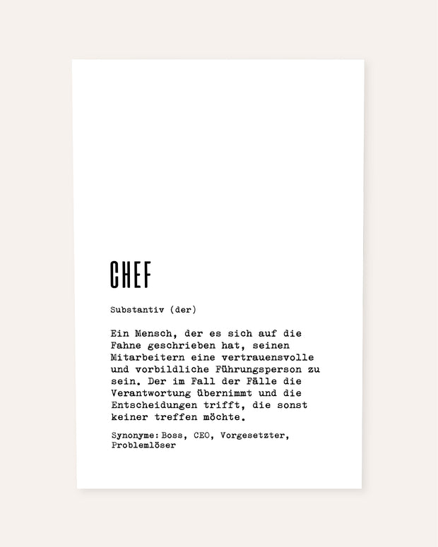 Dudeneintrag Chef - personalisierbares Poster Poster Lieblingskollegen