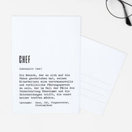 Definition Chef - Postkarte