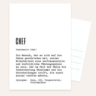 Definition Chef - Postkarte
