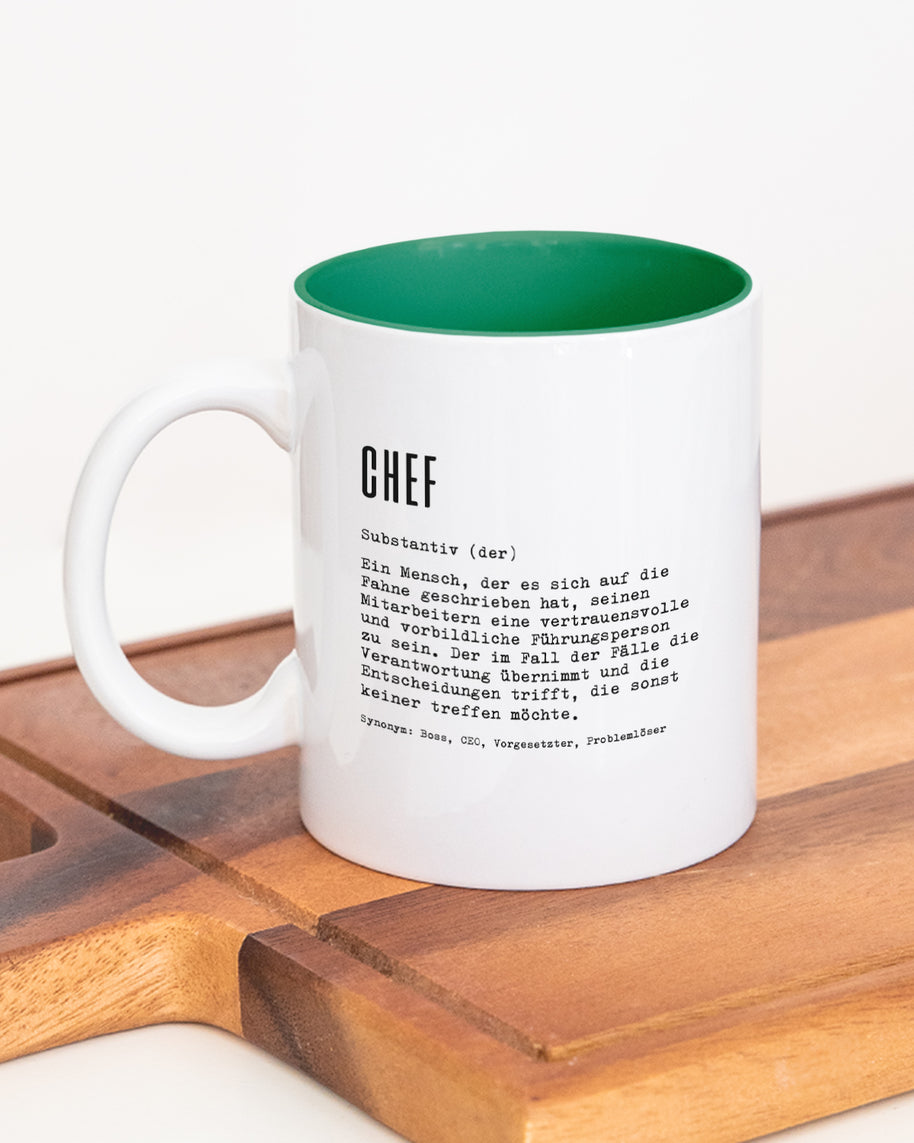 Definition Chef/in - Tasse Chef Dunkelgrün Tasse Lieblingskollegen®