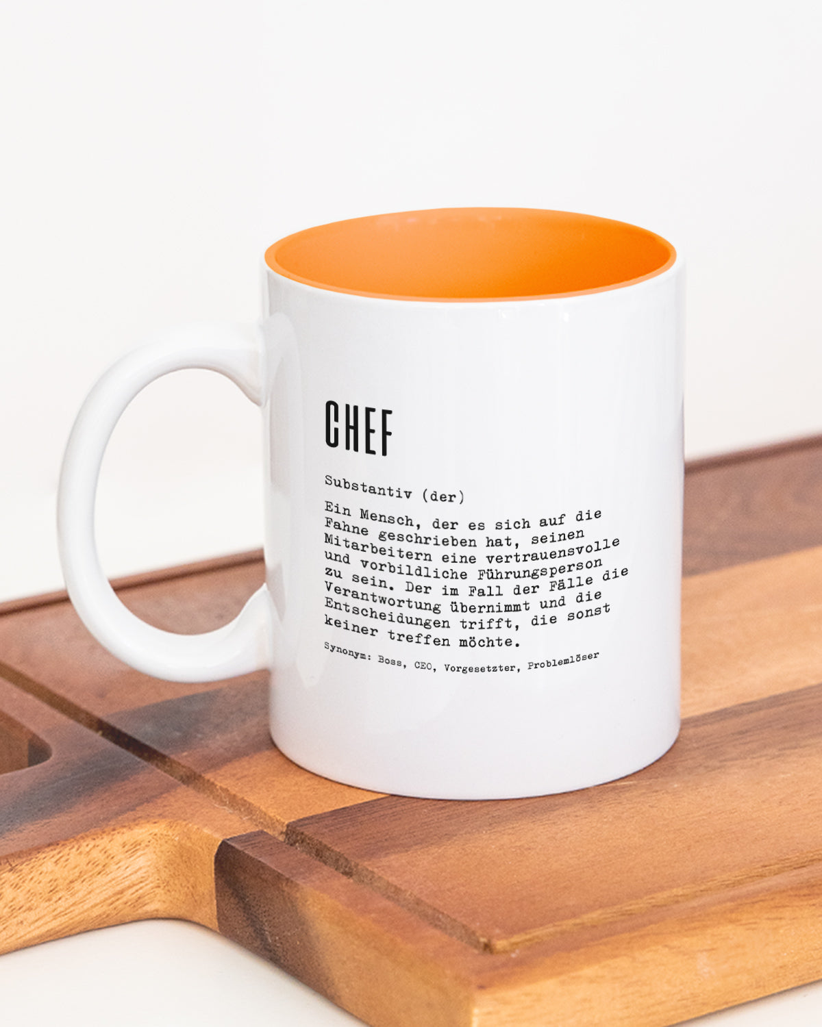 Definition Chef/in - Tasse Chef Orange Tasse Lieblingskollegen®