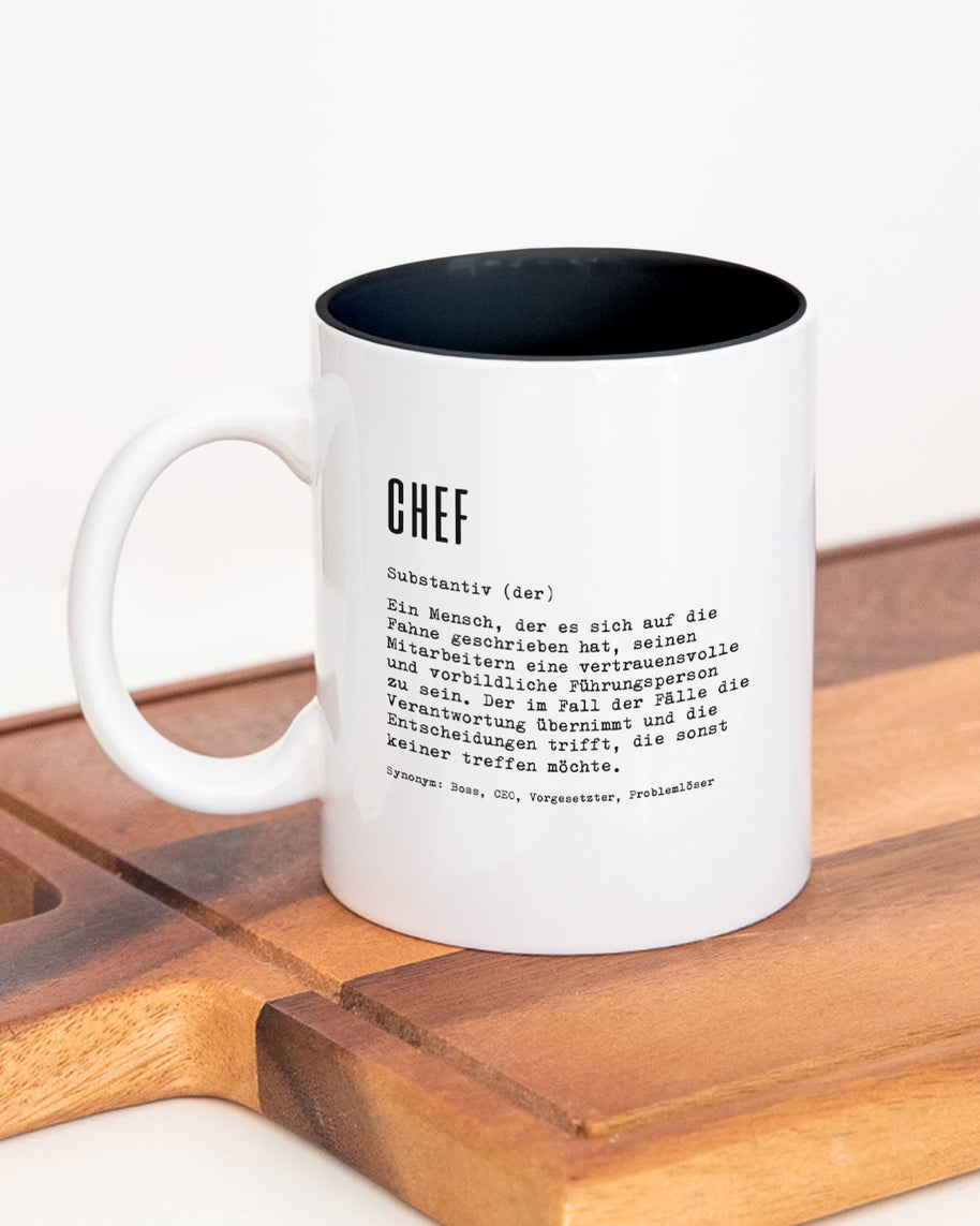 Definition Chef/in - Tasse Chef Schwarz Tasse Lieblingskollegen®