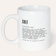 Definition Chef/in - Tasse Chef Weiß Tasse Lieblingskollegen®