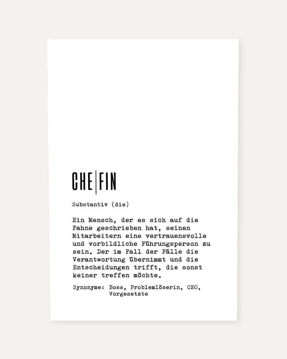 Dudeneintrag Chefin - personalisierbares Poster