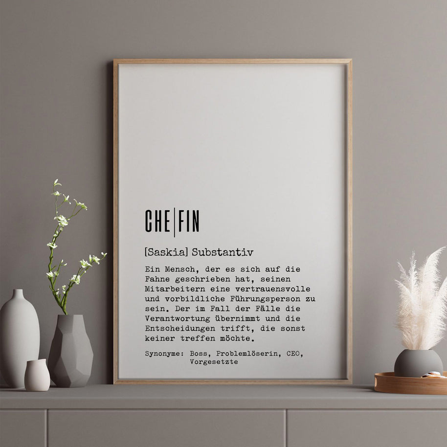 Dudeneintrag Chefin - personalisierbares Poster