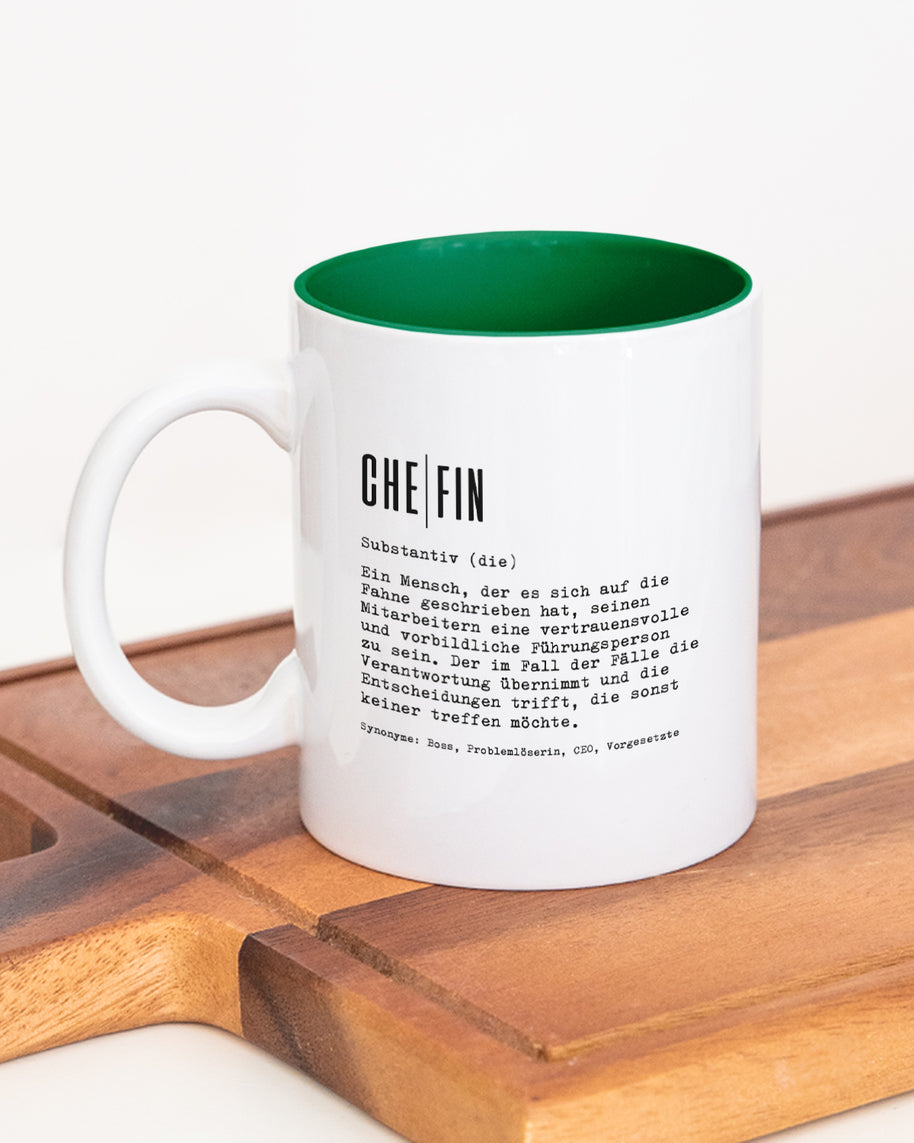 Definition Chef/in - Tasse Chefin Dunkelgrün Tasse Lieblingskollegen®