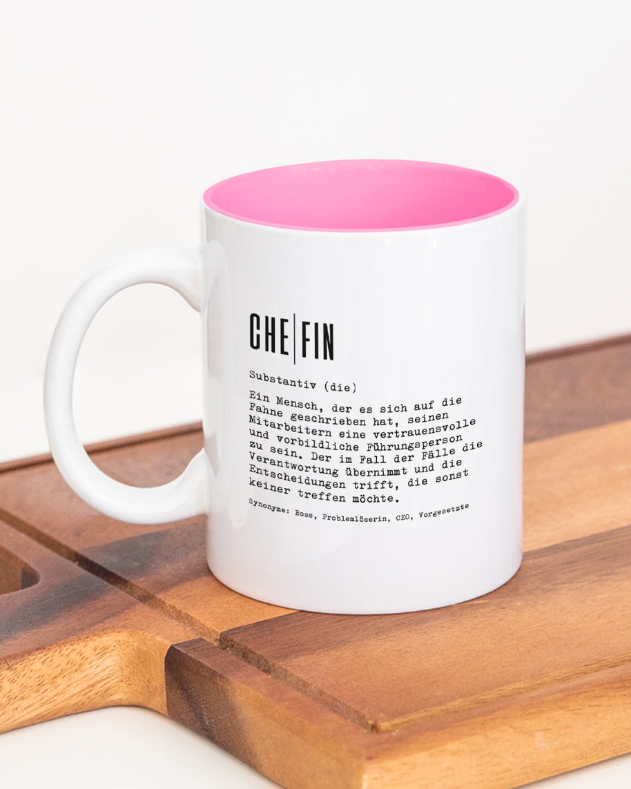 Definition Chef/in - Tasse Chefin Pink Tasse Lieblingskollegen®