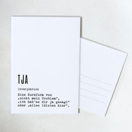 Definition Tja - Postkarte