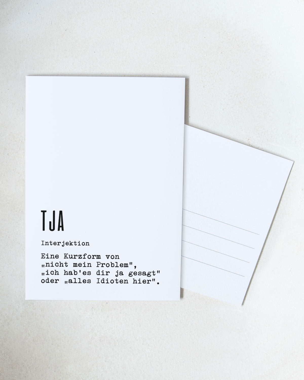 Definition Tja - Postkarte Postkarte Lieblingskollegen®