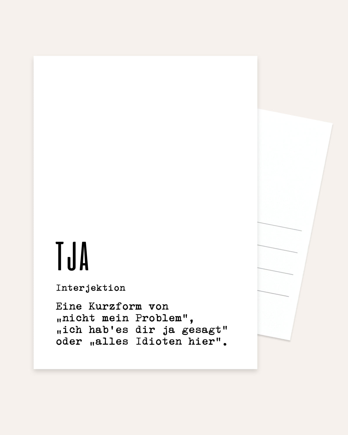 Definition Tja - Postkarte Postkarte Lieblingskollegen®
