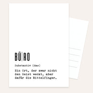 Definition Büro - Postkarte