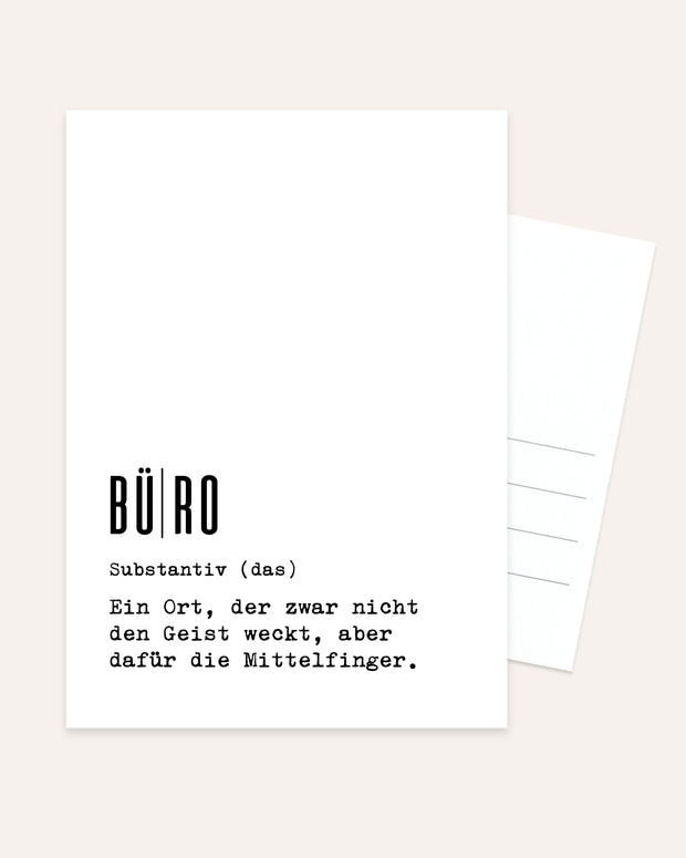 Definition Büro - Postkarte