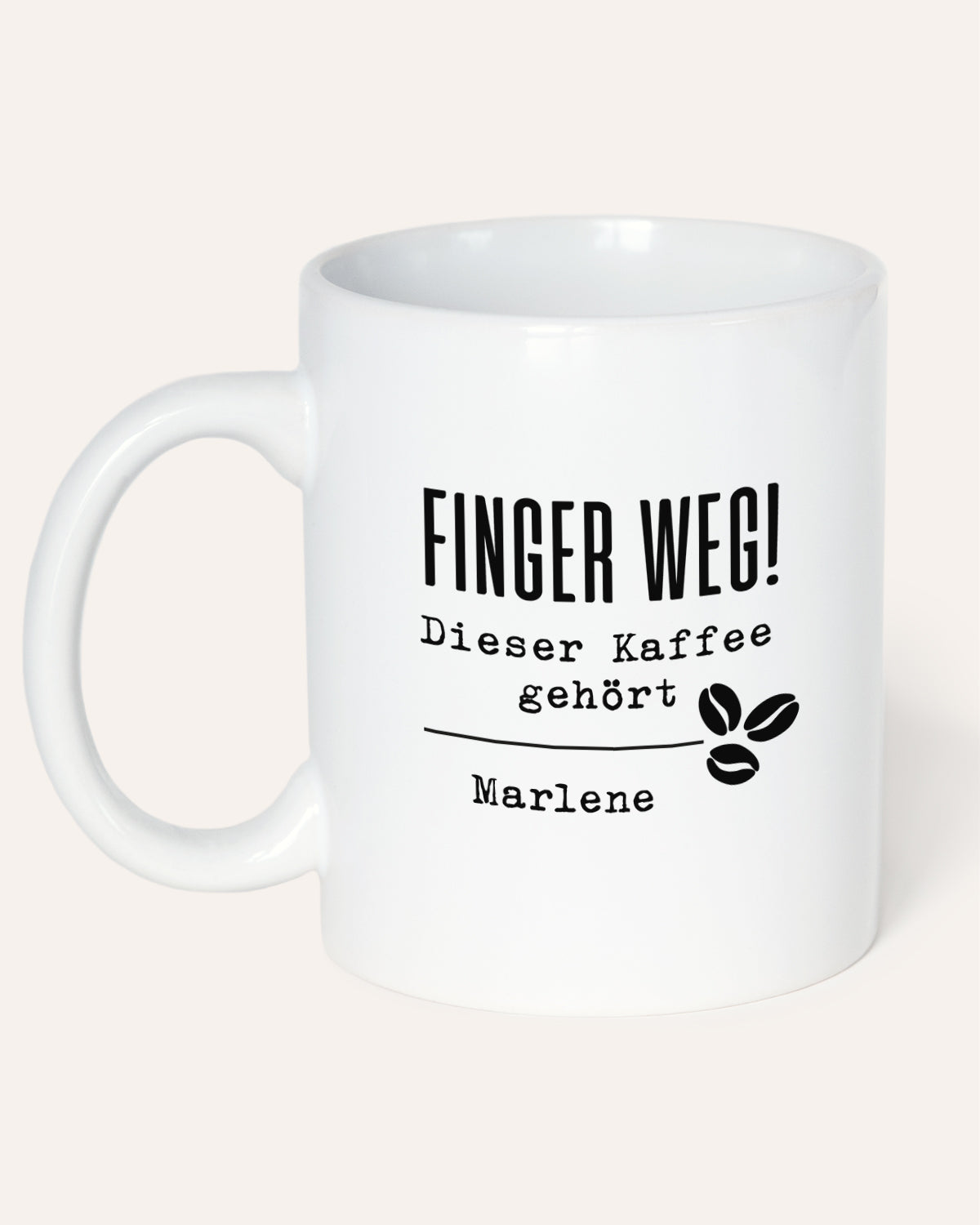 Personalisiert: 'Finger Weg!' Kaffeetasse Mit Deinem Namen – 330 Ml, Spülmaschinenfest & Beidseitig Bedruckt