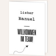 Lieber (+Wunschname)  Willkommen im Team! - personalisierbare Grußkarte