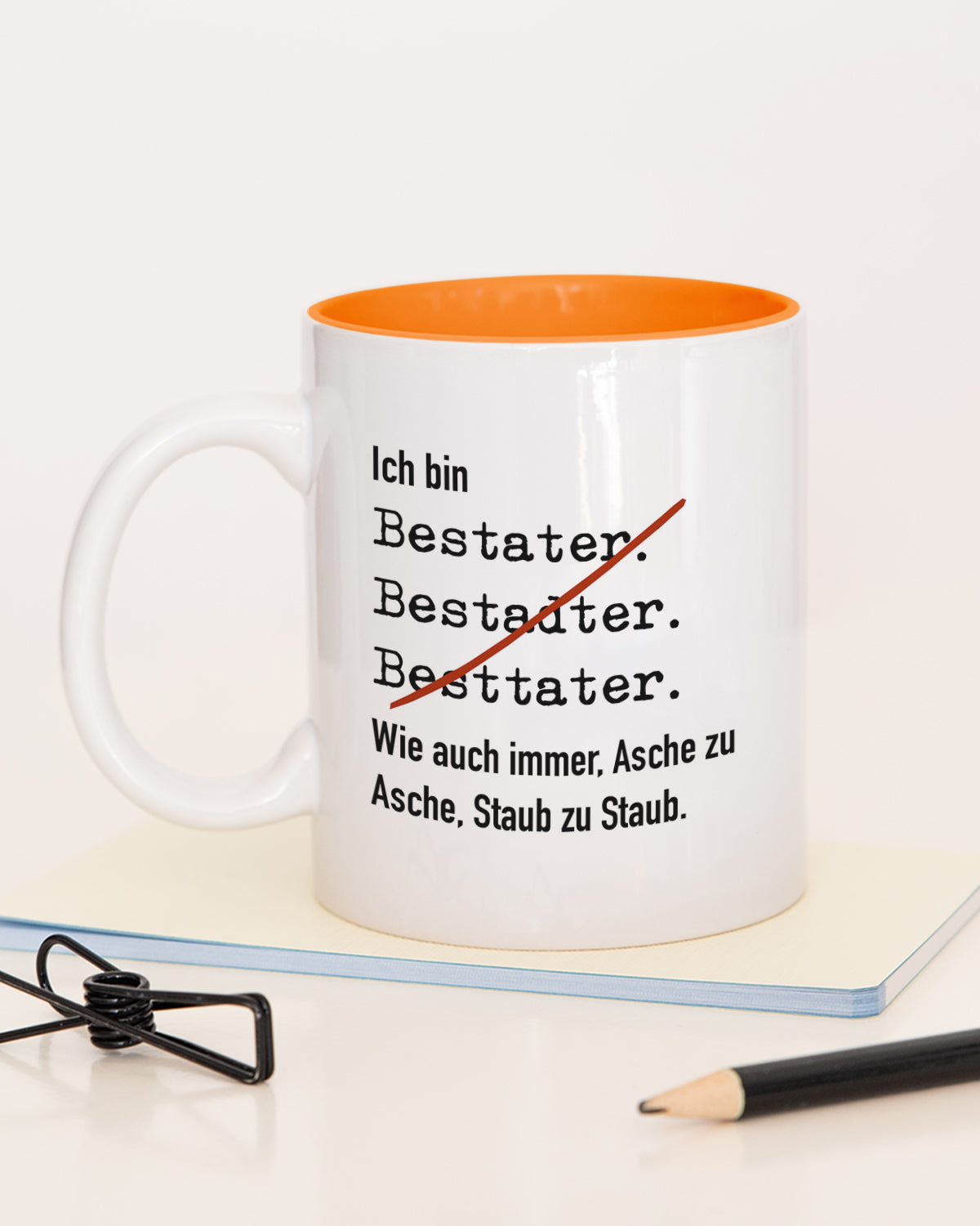 Ich bin Bestatter - Tasse Orange Tasse Lieblingskollegen®
