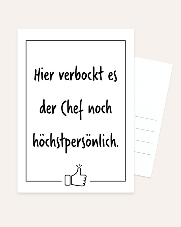 Hier verbockt es der Chef - Postkarte