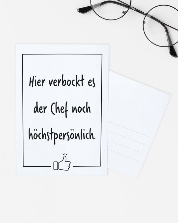 Hier verbockt es der Chef - Postkarte Postkarte Lieblingskollegen
