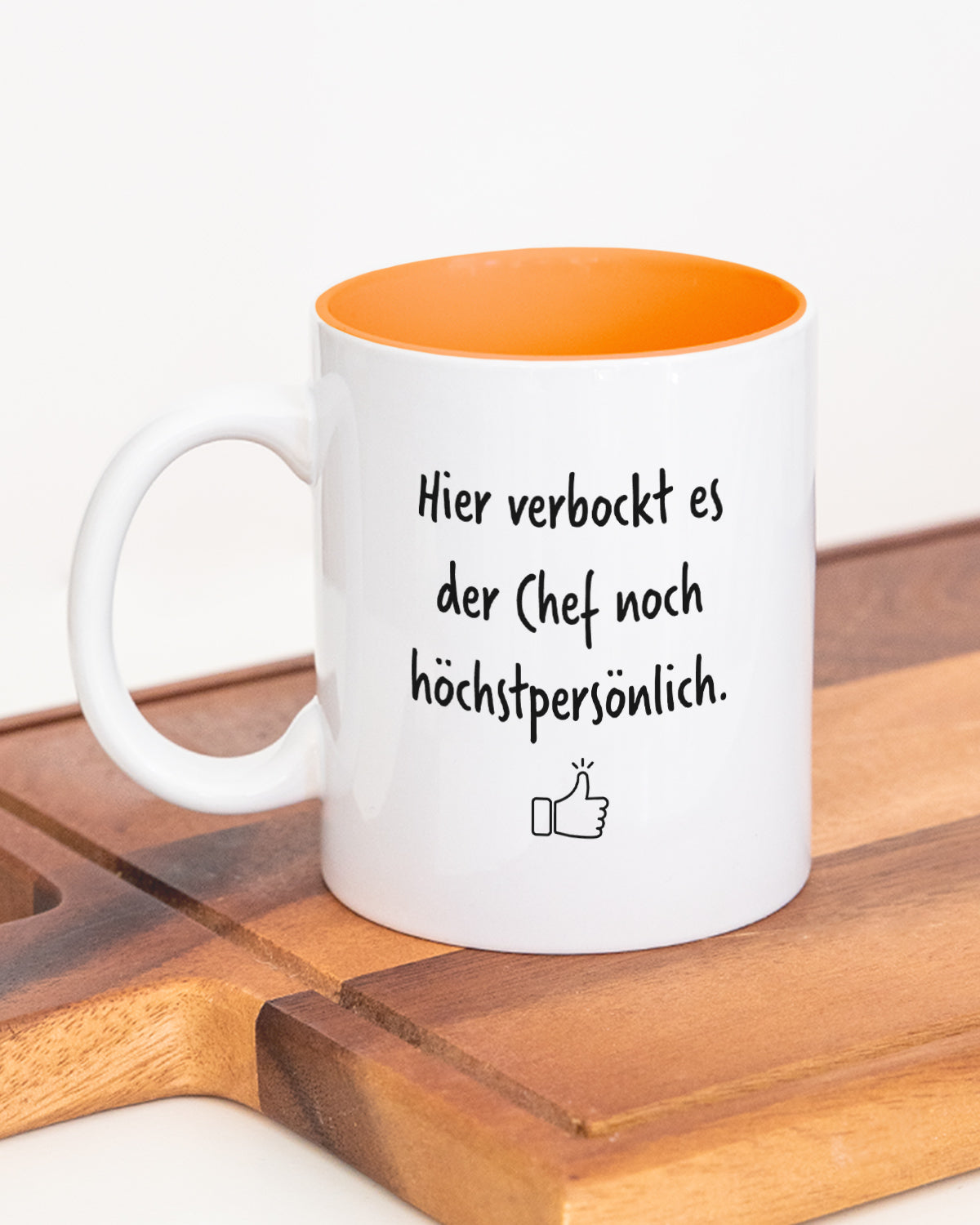 Hier verbockt es der Chef - Tasse Orange Tasse Lieblingskollegen®
