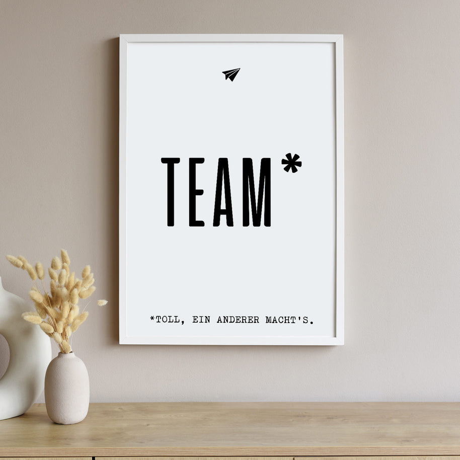 Poster mit Spruch Arbeit Geschenk