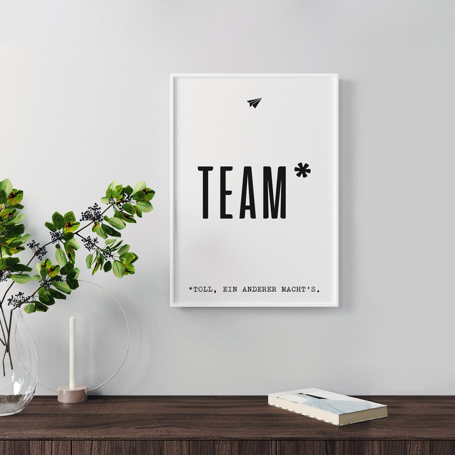 Poster mit Spruch Arbeit Geschenk