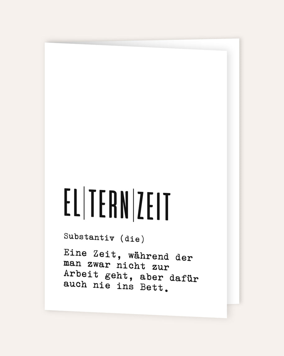 Definition Elternzeit - Grußkarte