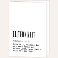 Definition Elternzeit - Grußkarte