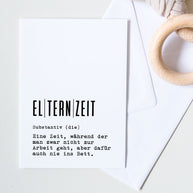 Definition Elternzeit - Grußkarte