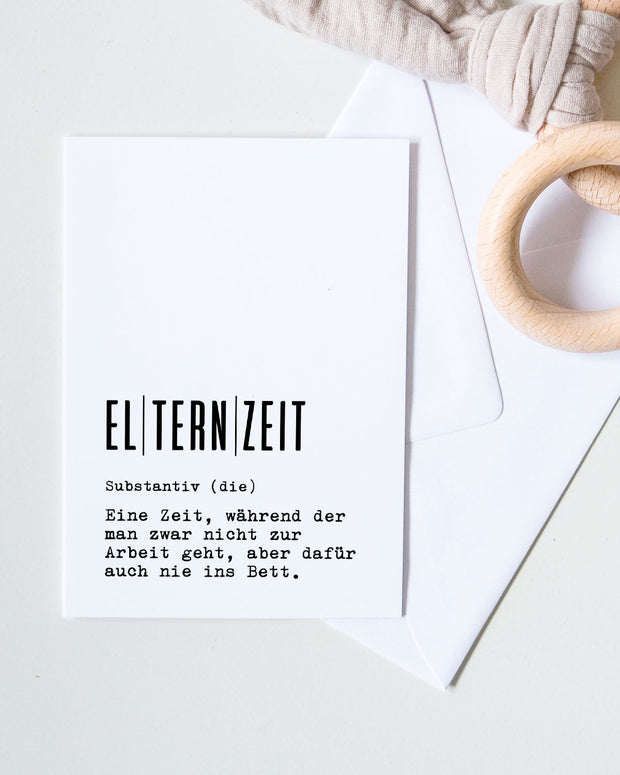 Definition Elternzeit - Grußkarte