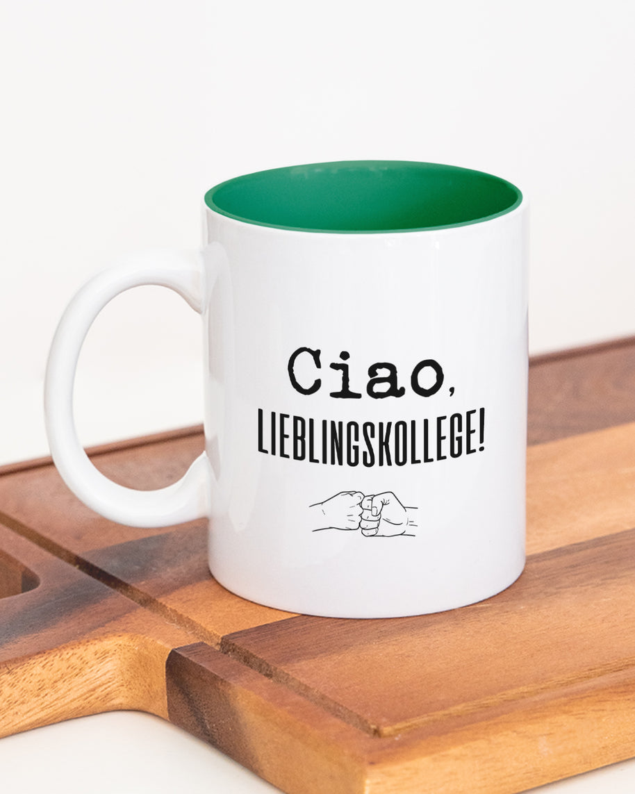 Ciao, Lieblingskollege! - Tasse Dunkelgrün Tasse Lieblingskollegen