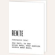 Definition Rente - Grußkarte