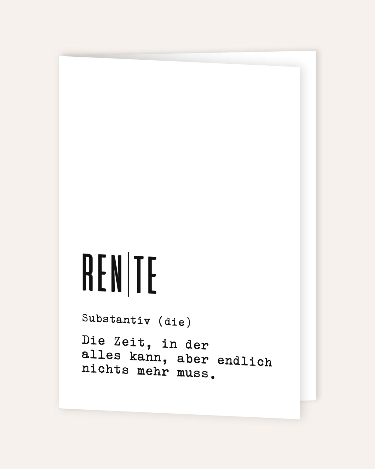 Definition Rente - Grußkarte Grußkarte Lieblingskollegen®