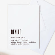 Definition Rente - Grußkarte