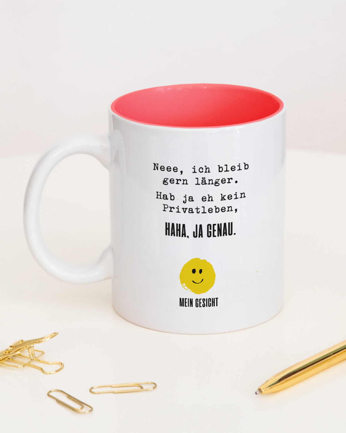 Neee, ich bleib gern länger. - Tasse Rot Tasse Lieblingskollegen®