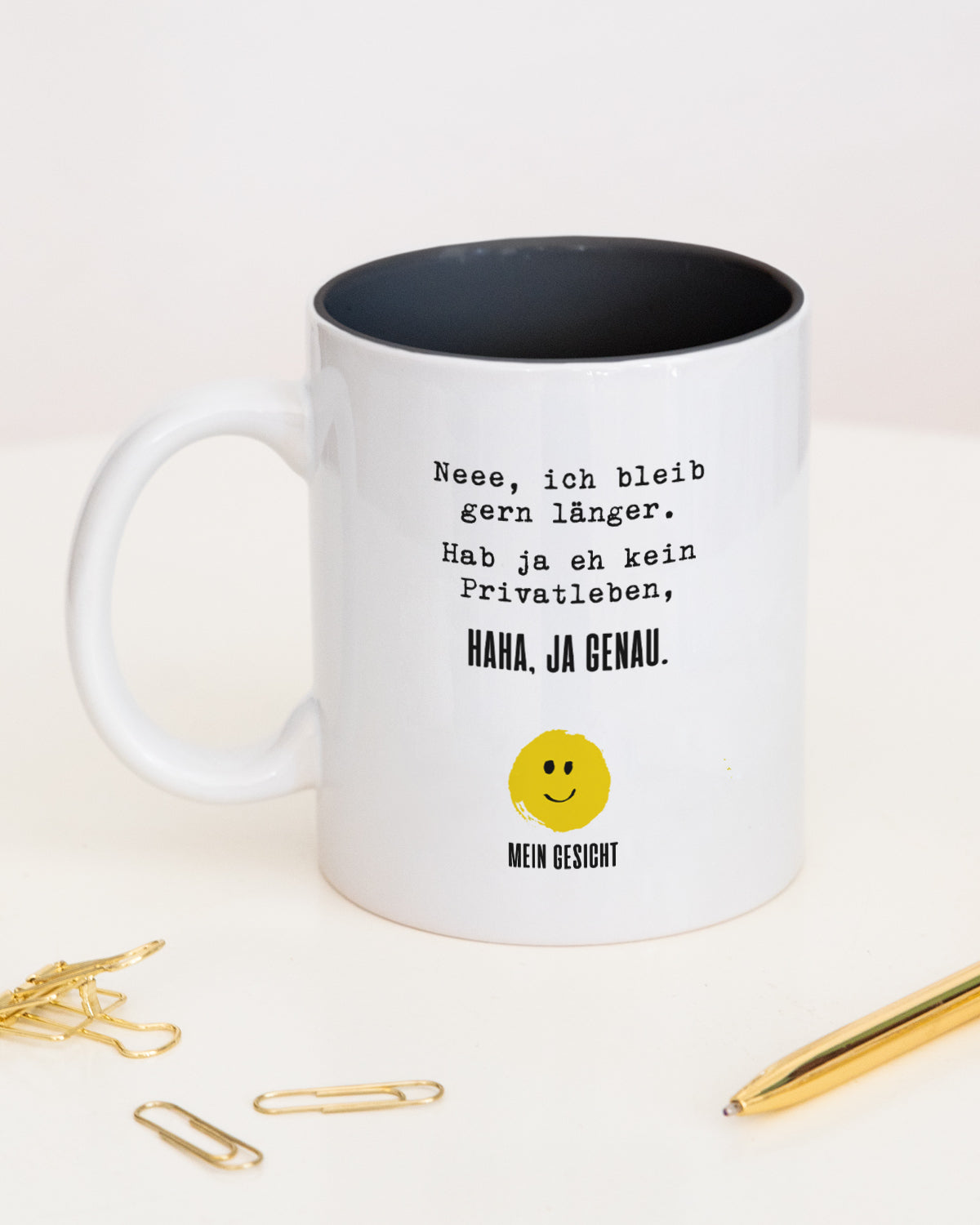 Neee, ich bleib gern länger. - Tasse Schwarz Tasse Lieblingskollegen®