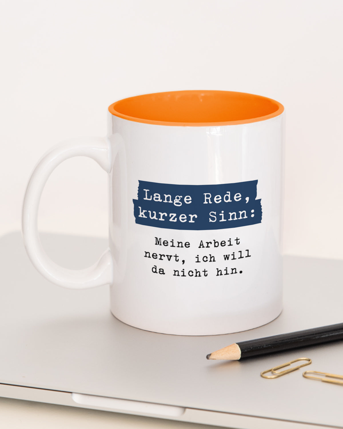 Lange Rede, kurzer Sinn - Tasse Orange Tasse Lieblingskollegen®