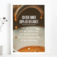 Ich gebe immer 100% bei der Arbeit - Poster