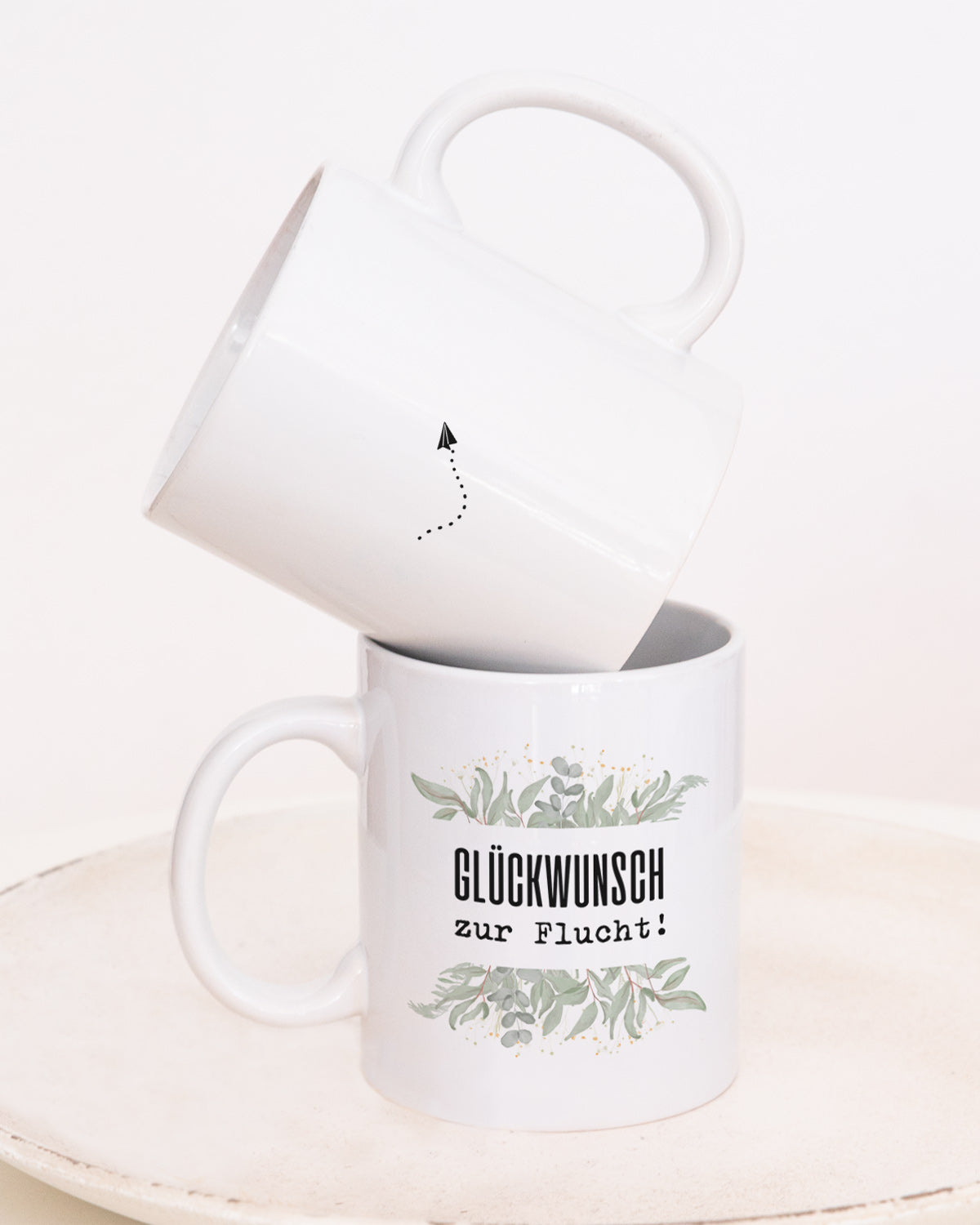Emaille-Tasse Mit Spruch „Glückwunsch Zur Flucht“ | 300 Ml | Abschiedsgeschenk Für Kollegen | Robust & Beidseitig Bedruckt