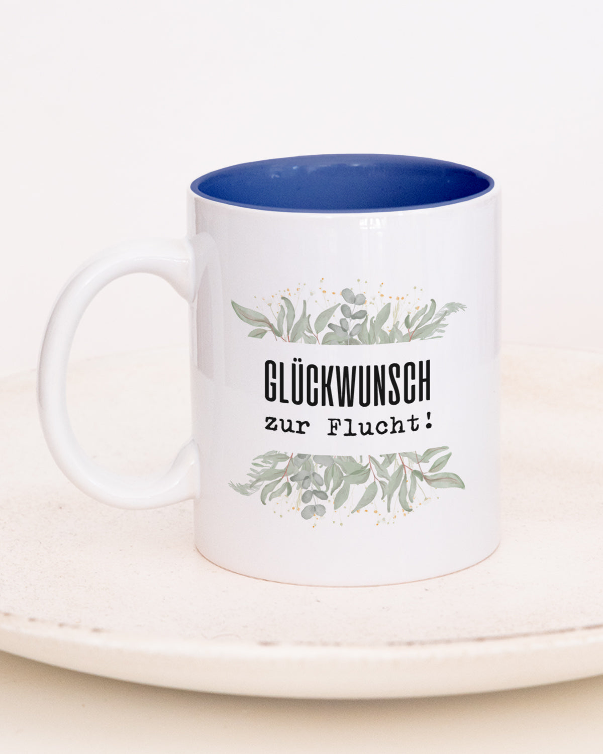 Glückwunsch zur Flucht! - Tasse Dunkelblau Tasse Lieblingskollegen®