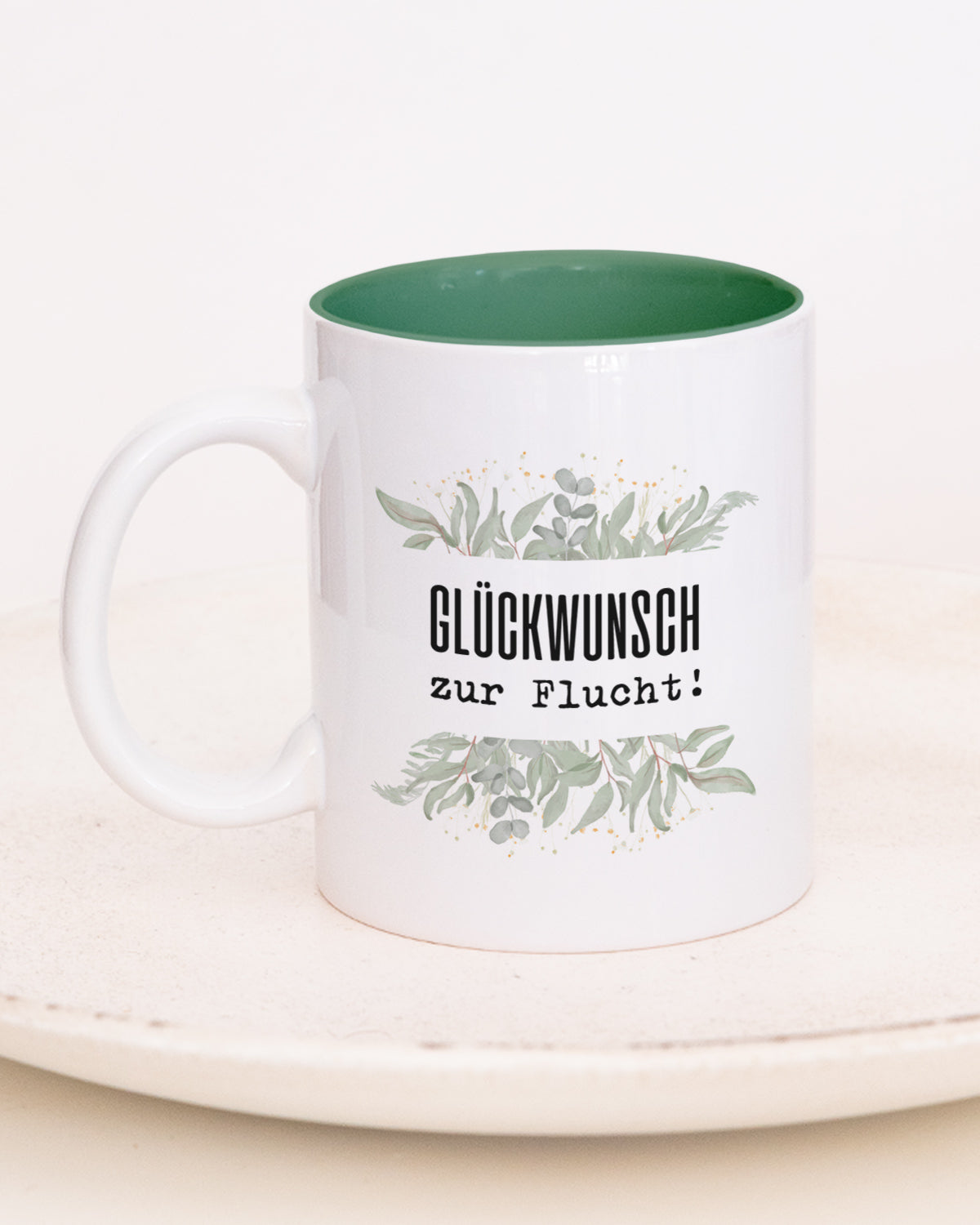 Glückwunsch zur Flucht! - Tasse Dunkelgrün Tasse Lieblingskollegen®