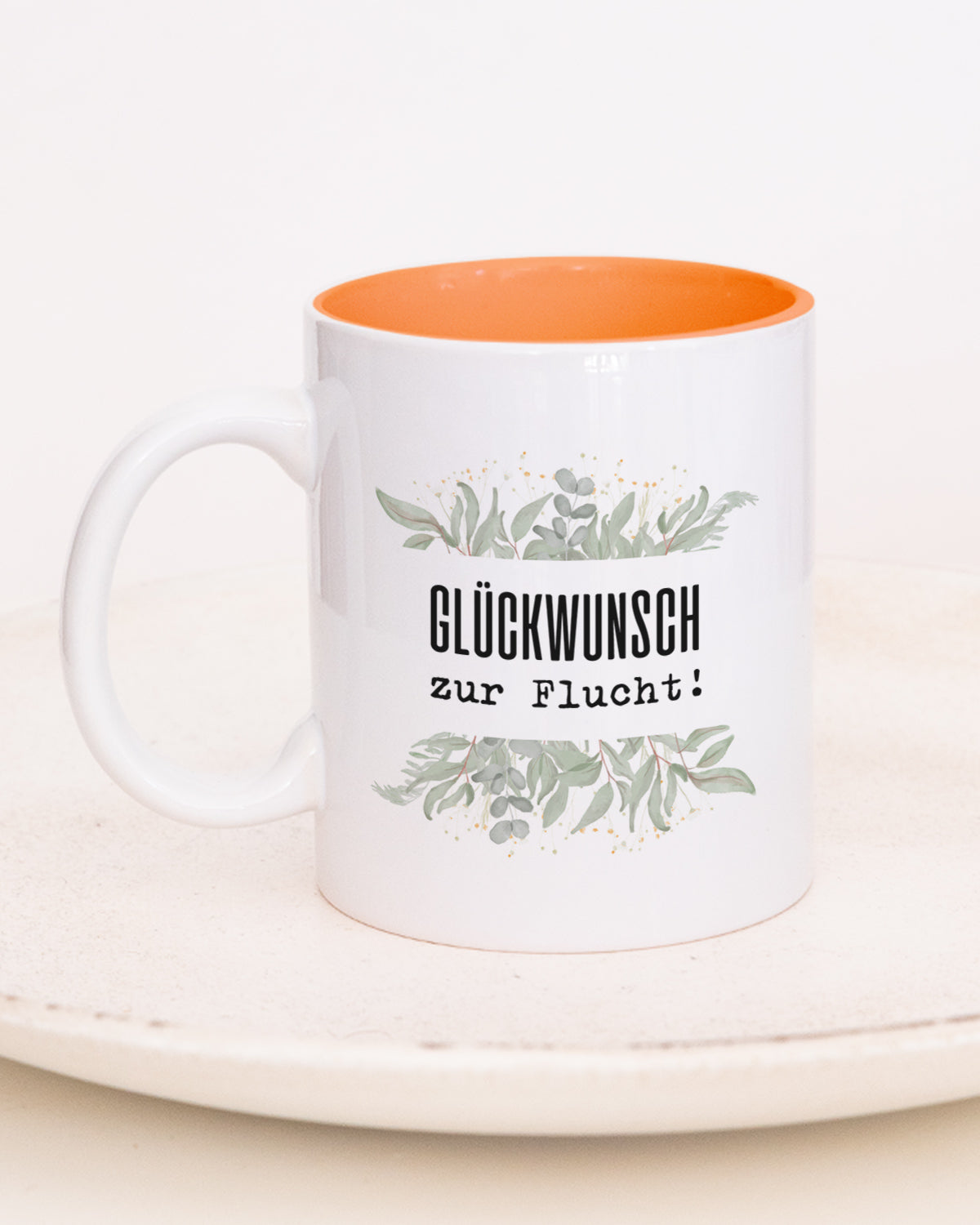Glückwunsch zur Flucht! - Tasse Orange Tasse Lieblingskollegen®